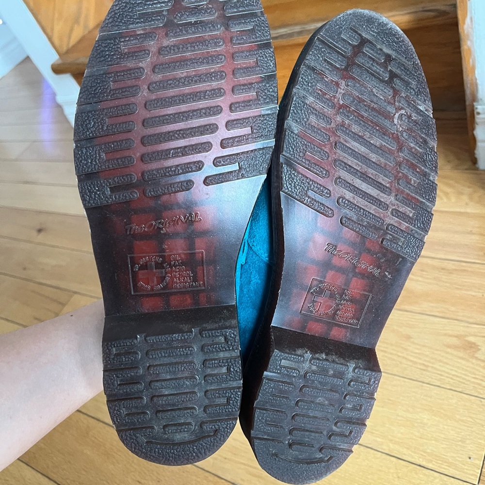 Turquoise Desert Oasis Suede Dr Martens loafers - Picture 4 of 7
